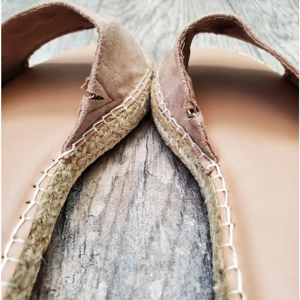 NWOT Old Navy Tan Espadrille Slides Girl's Size 6